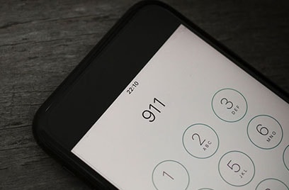 mobile phone 911 display